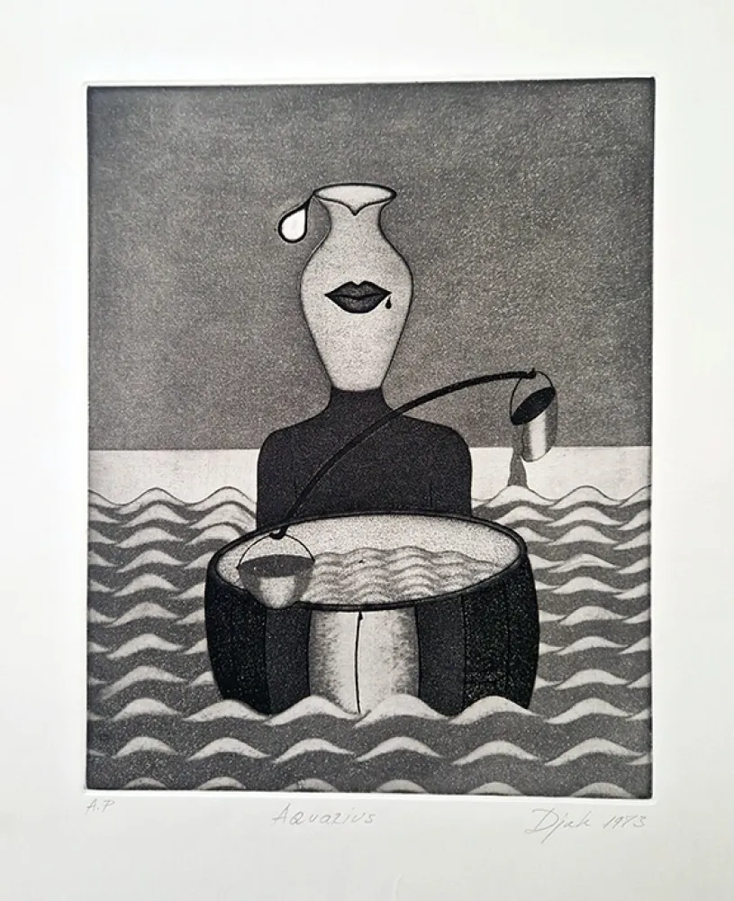 Etching And Aquatint Djak - Aquarius
