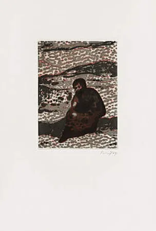 Aquatint Doig - Figure by a River