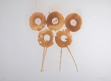 Lithograph Dokoupil - Golden Rings