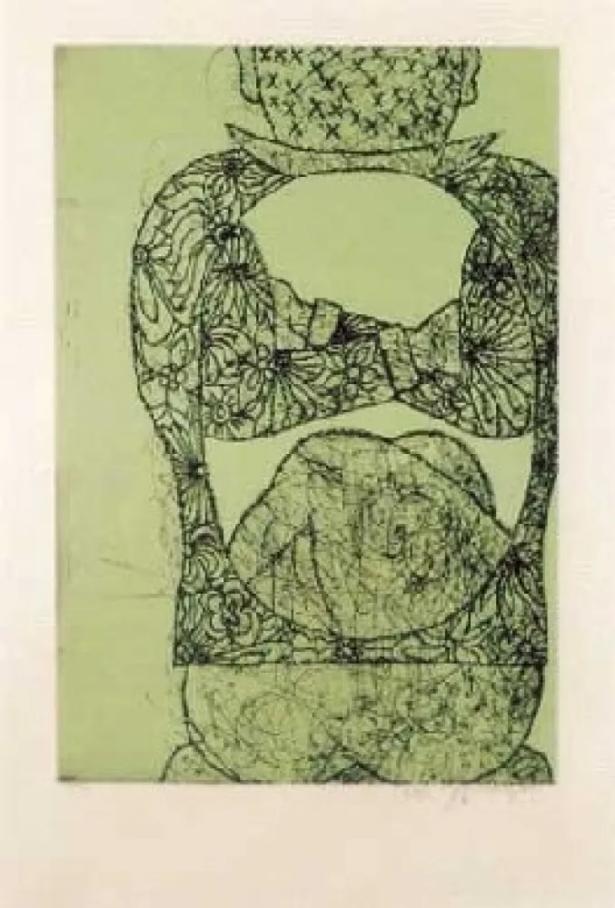 Etching And Aquatint Dokoupil - Hommage à Tapies