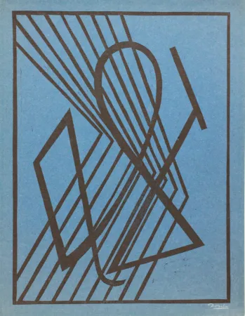 Linocut Domela - Der Leser (The reader)