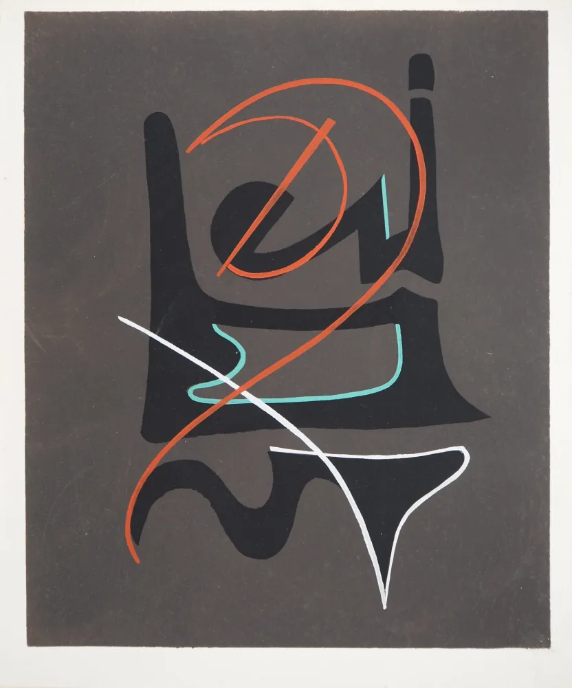 Lithograph Domela - Ecriture abstraite