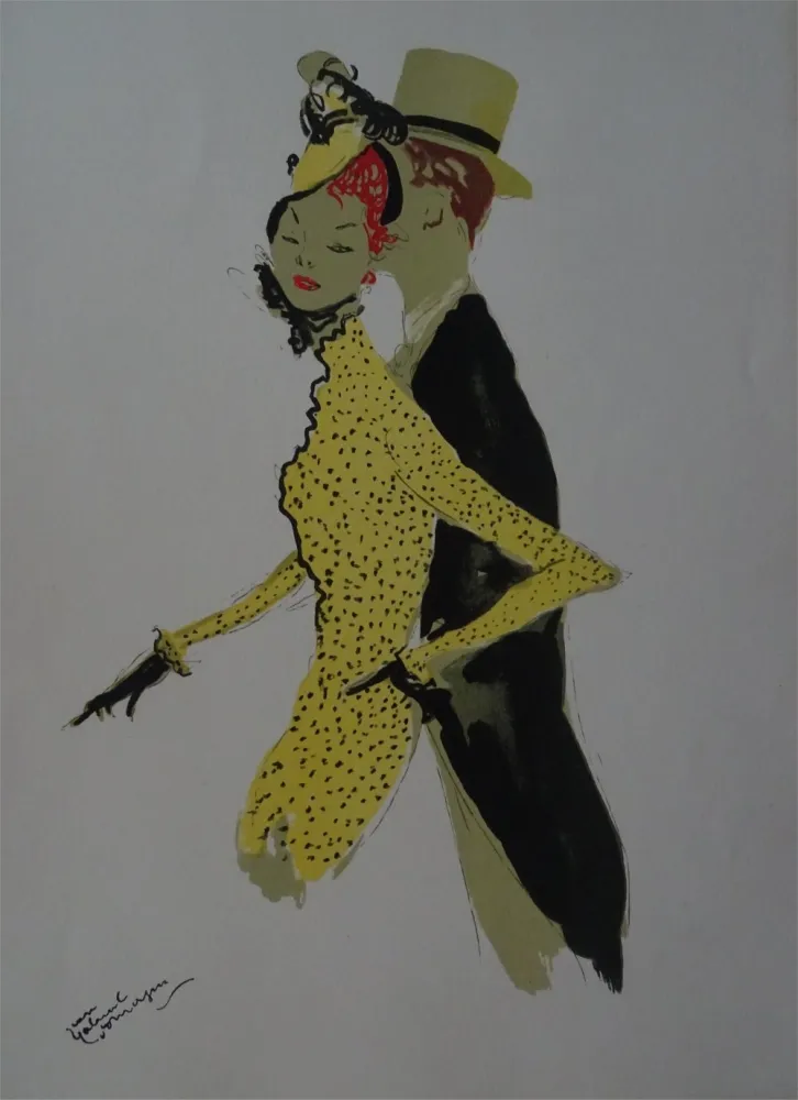 Lithograph Domergue - La Parisienne: Arlette