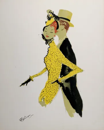 Lithograph Domergue - La Parisienne : La belle Hélène, 1956