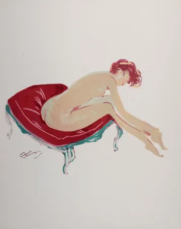 Lithograph Domergue - La Parisienne : Une cavalière, 1956