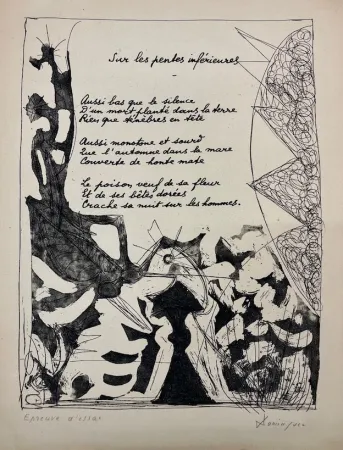 Etching And Aquatint Dominguez - Sur les penles inférieures