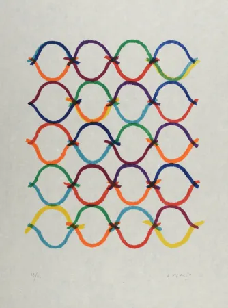 Lithograph Dorazio - Composition (#C), 1976 - Hand-signed