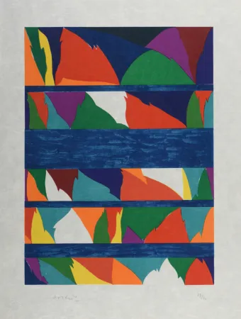 Lithograph Dorazio - Composition (#F), 1976 - Hand-signed