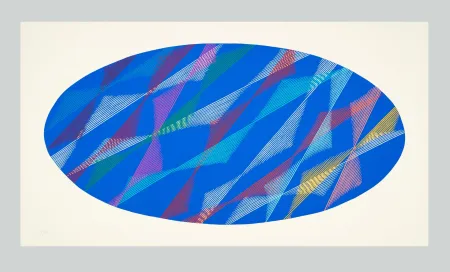 Screenprint Dorazio - Ellisse blu