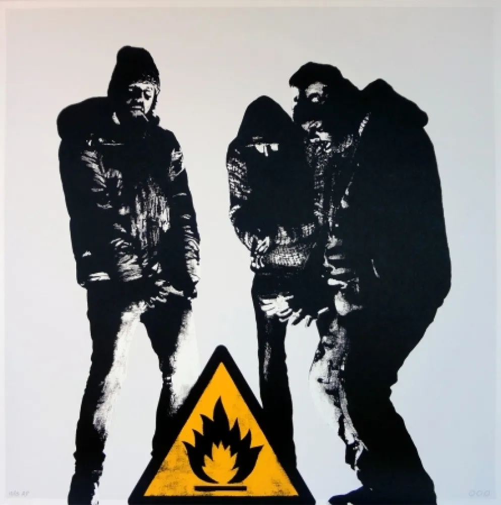 Screenprint Dot Dot Dot - Bumfire (white - AP)