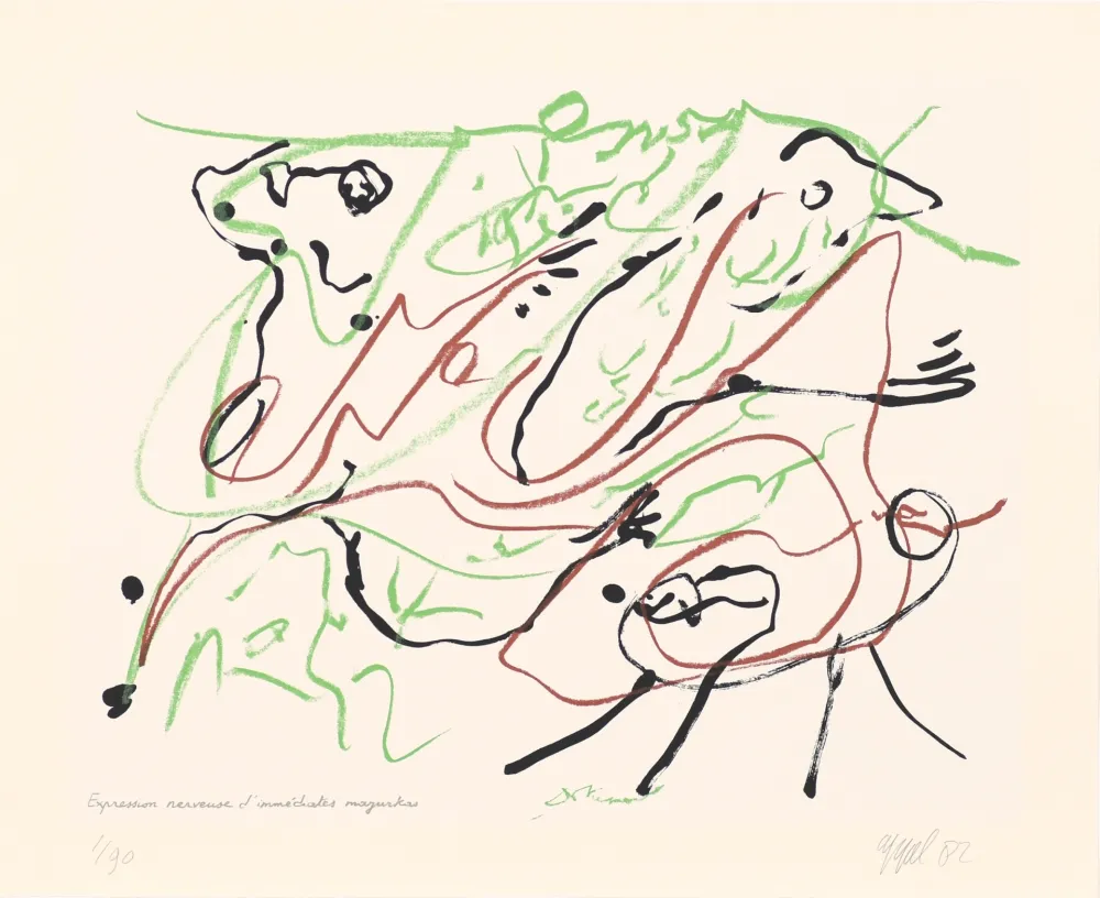 Screenprint Dotremont - Expression nerveuse