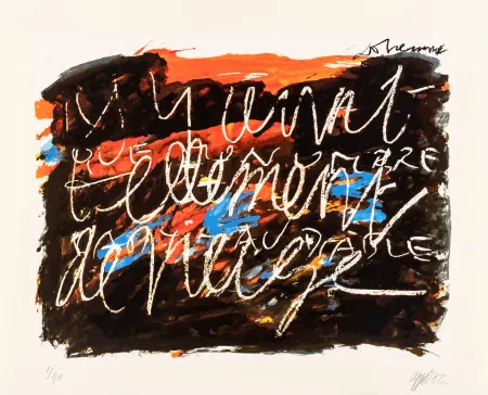 Screenprint Dotremont - Il y avait / tellement / de neige / que mon ombre / partit au diable