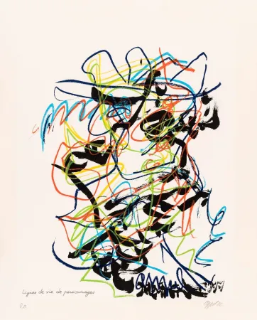 Screenprint Dotremont - Lignes de vie de personnages