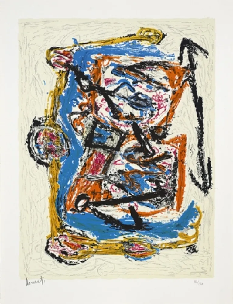 Lithograph Doucet - Croisée familiale