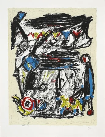 Lithograph Doucet - Croisée familiale