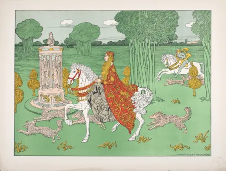 Lithograph Doudelet - La Châtelaine, 1897