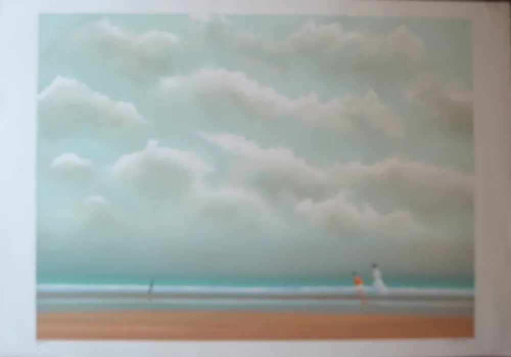 Lithograph Doutreleau - La Plage