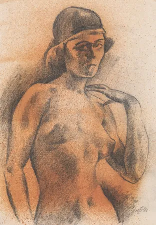 No Technical Dressler - Weiblicher Akt mit Kopfbedeckung