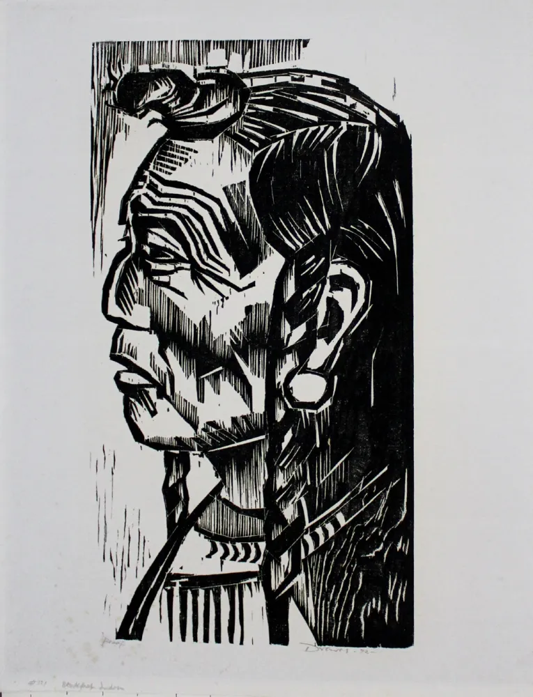 Woodcut Drewes - Blackfoot