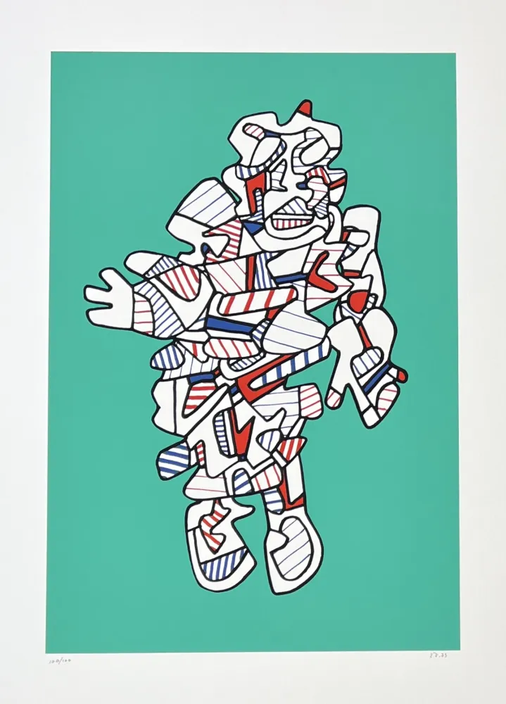 Screenprint Dubuffet - Protestator, from Présences fugaces series