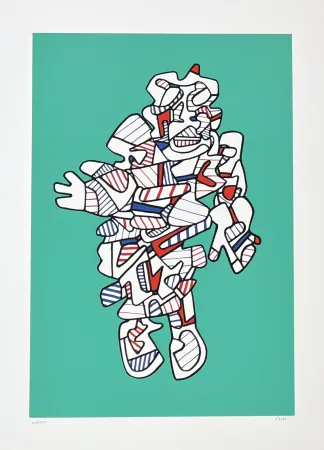Screenprint Dubuffet - Protestator, from Présences fugaces series