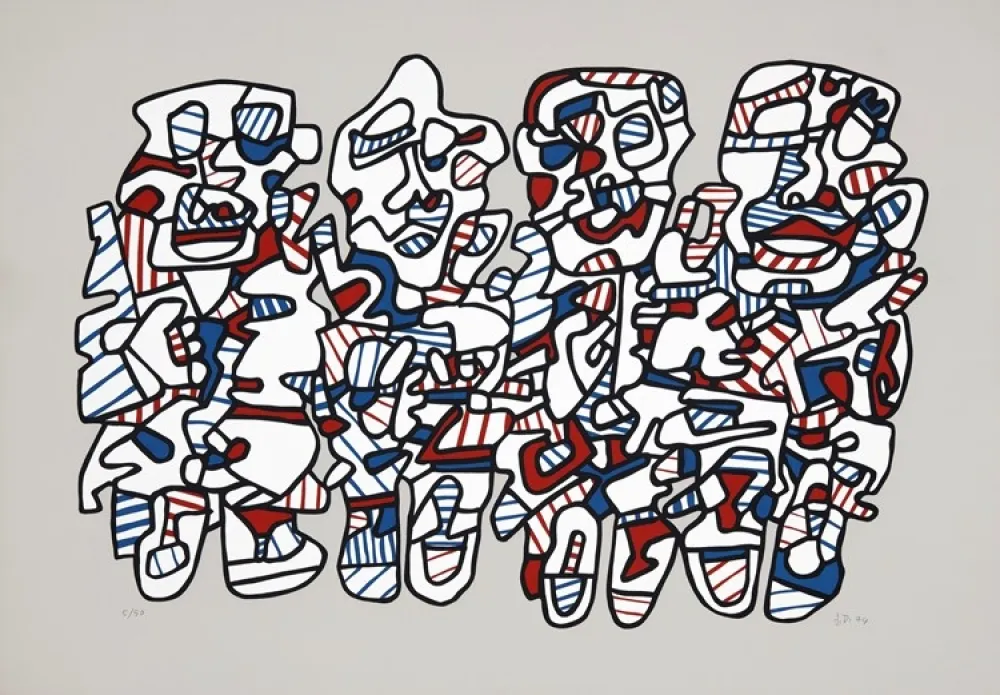 Screenprint Dubuffet - Quatre personnages