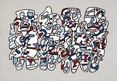 Screenprint Dubuffet - Quatre personnages