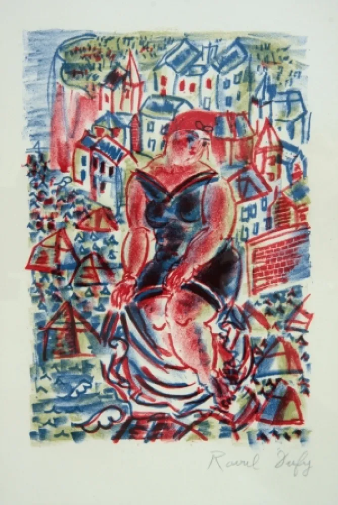 Lithograph Dufy - Baigneuse Devant le Port de St Adresse