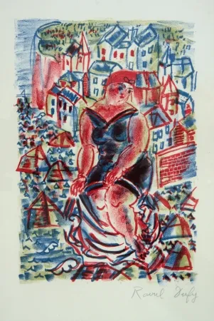 Lithograph Dufy - Baigneuse Devant le Port de St Adresse