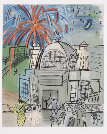 Lithograph Dufy - Casino a Nice