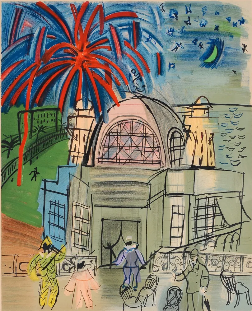 Lithograph Dufy - CASINO-NIZZA