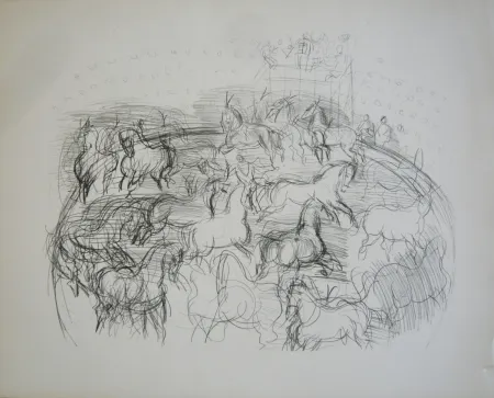 Lithograph Dufy - Chevaux