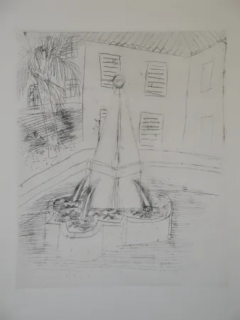 Etching Dufy - Fontaine à Vence