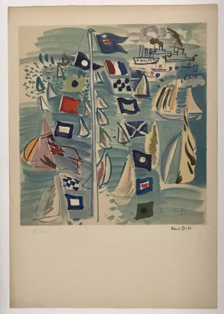 Lithograph Dufy - Honfleur