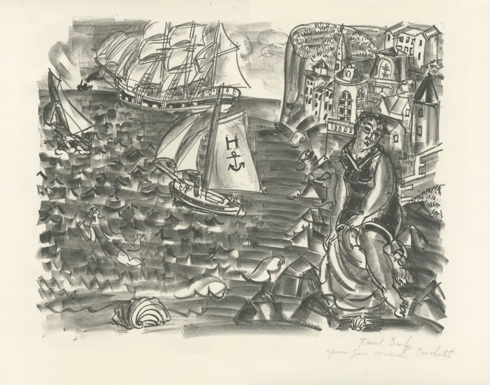 Lithograph Dufy - La Baigneuse
