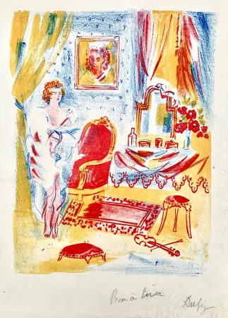 Lithograph Dufy - La Coquette