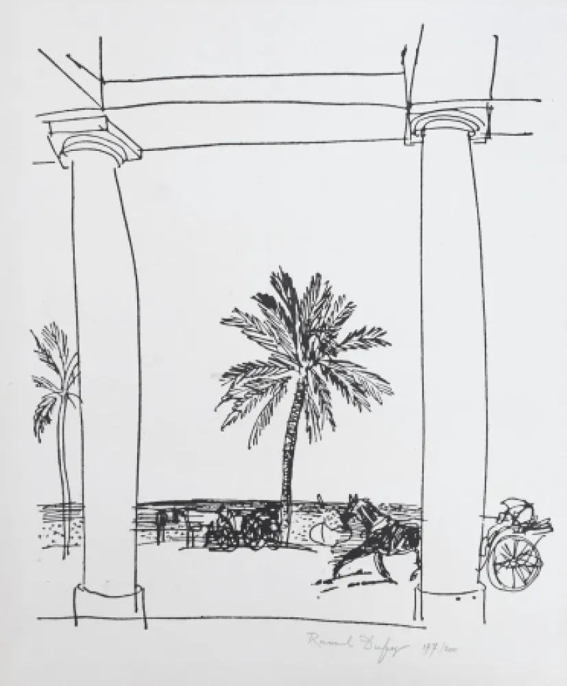 Lithograph Dufy - La Palais de la Méditerranée
