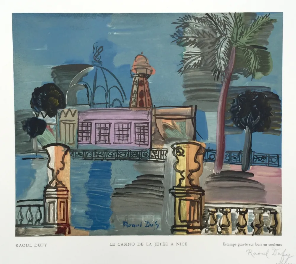 Woodcut Dufy - Le Casino de la Jetée a Nice