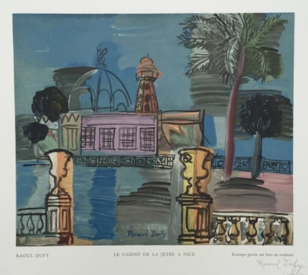Woodcut Dufy - Le Casino de la Jetée à Nice