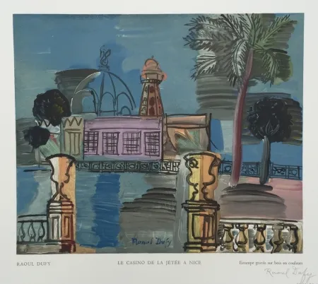 Woodcut Dufy - Le Casino de la Jetée à Nice