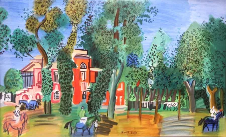 Lithograph Dufy - Le Paddock a Deauville