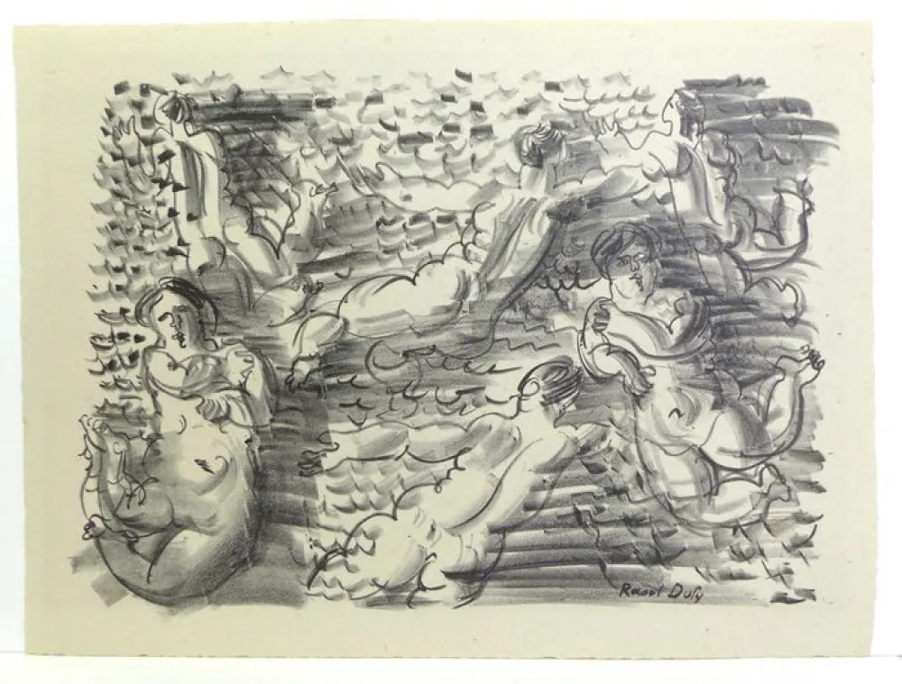 Lithograph Dufy - Les baigneuses