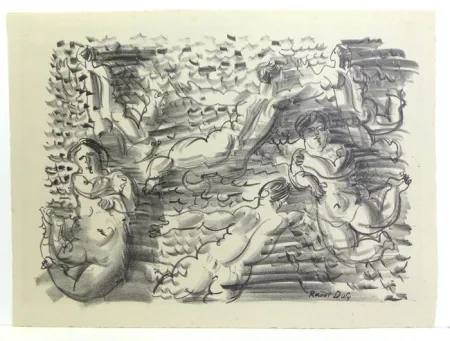 Lithograph Dufy - Les baigneuses