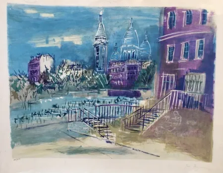 Lithograph Dufy - Montmartre