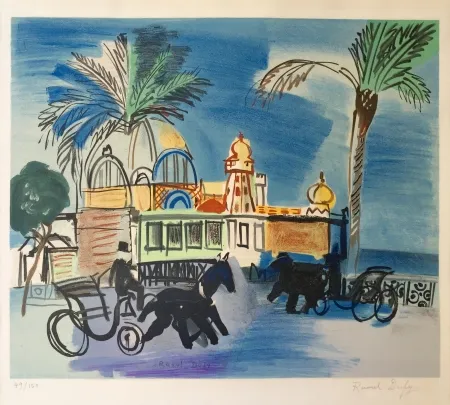Lithograph Dufy - Nice - le Casino de la Jetée aux deux 