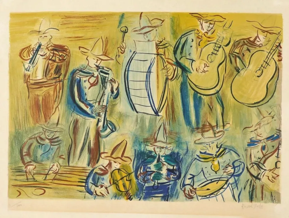 Lithograph Dufy - Orchestra