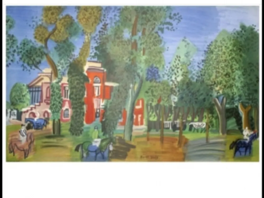 Lithograph Dufy - PADDOCK  PARIS