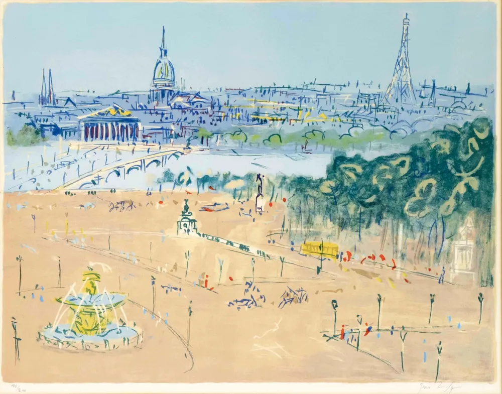 Lithograph Dufy - Place de la Concorde