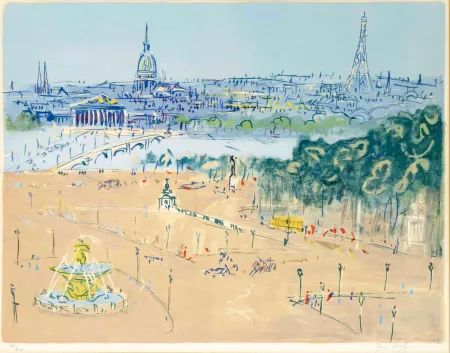 Lithograph Dufy - Place de la Concorde