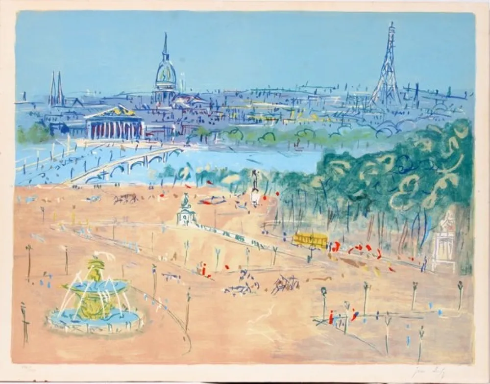 Lithograph Dufy - Place de la Concorde